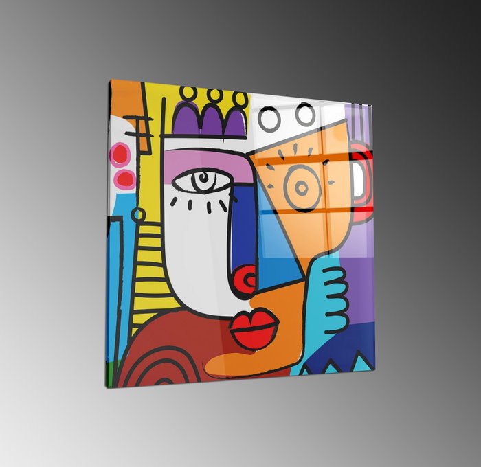 Wallity Cuadro decorativo de vidrio templado Multicolor 70 x 70 cm Wallity Cuadro decorativo de vidrio templado Multicolor 70 x 70 cm